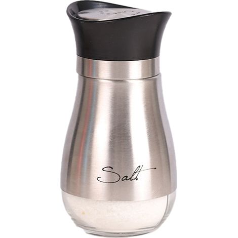 Salière et poivrière élégantes avec fond en verre transparent Compactes pour la cuisine et la salle à manger (1/5)