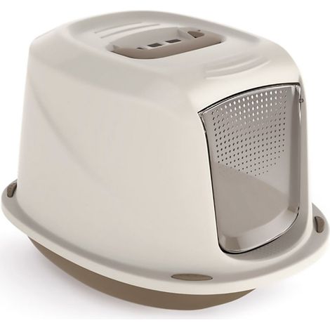 10586 Inodoro WC para gatos mod. GALAXY con puerta frontal 45x36x31,5 cm Color: Beige