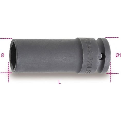 Chiave a bussola macchina esagonale lunga sottile 1/2 beta 720ls - 19