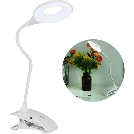 Wiederaufladbare LED-Schreibtischlampe mit Klemme – augenschonend zum Lesen und Lernen (1/5)