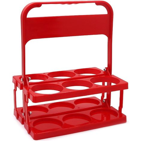 Panier porte-bières pliable et portable en plastique rouge (1/5)
