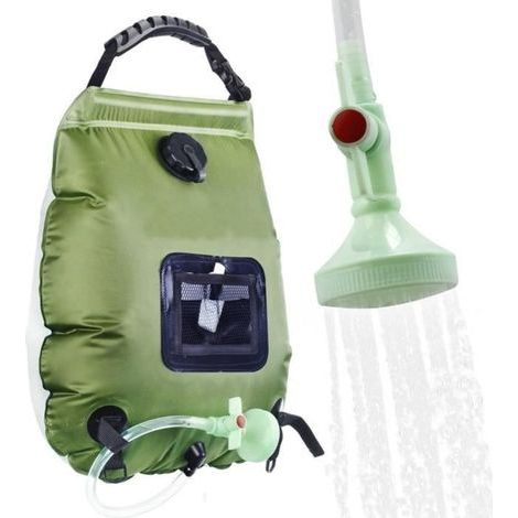 Doccia da campeggio solare da 5 galloni/20 litri - Doccia da campeggio con acqua calda a 45°C per escursionismo e arrampicata (1/4)