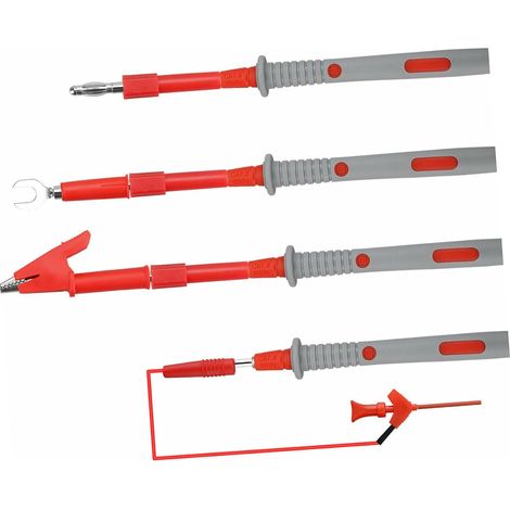Kit de Fils de Test Multimètre, Sondes Multimètre Pinces Crocodile PVC, Accessoires pour Contrôle Électrique (1/5)