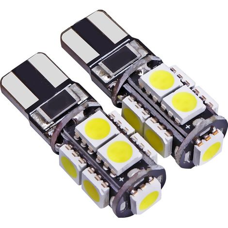 Coppia lampadine auto canbus 9 led smd t10 luce fredda interni auto 12V CA-02706 (1/5)