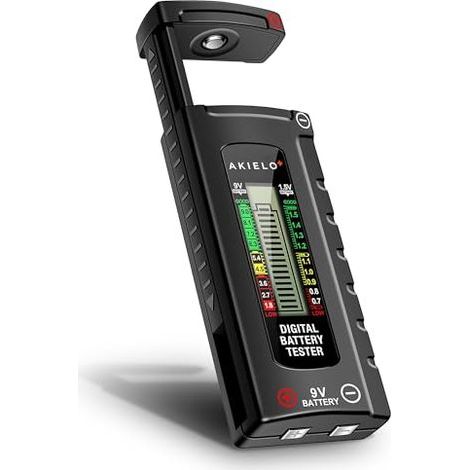 Testeur de Piles Numérique – Écran LCD Facile à Lire – Aucune Pile Nécessaire – Vérificateur Universel pour Piles AA AAA C D 9V 1,5V Pile Bouton (1/5)