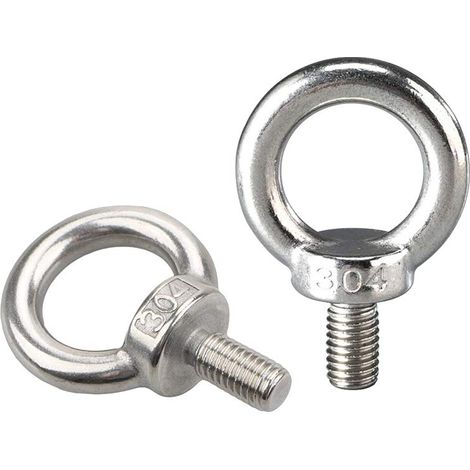 Anneau de levage boulon à œil vis à filetage mâle en acier inoxydable de levage Boulons à oeil Bricolage Construction Matériel de construction Terrasses de poids marin boulons M611-10PCS (1/5)