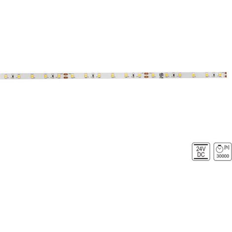 Ruban LED dimmable 24V bande bandeau autocollant adhésif universel variable 6W/m IP20 Plafond Cuisine Plan de travail Bureau Salle de bain Terrasse Escalier Pergola, 1 mètre blanc chaud