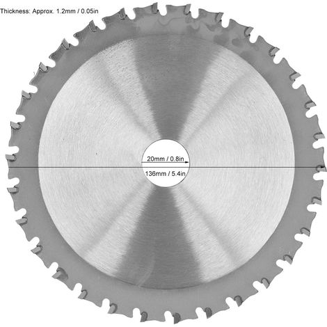 Lame de scie disque de coupe circulaire en métal outil de matériel industriel 136x1.5 1.2 20 30T (1/5)