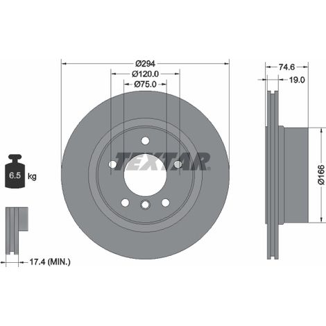 Lot de 2 Disques de frein Textar 92146103 ALPINA 34216754137 34216766219 6754137