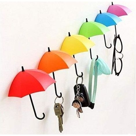 pièces auto-adhésif mur porte clé vêtements crochet support support parapluie accessoires décoratifs décor à la maison Accents cadeau (1/5)
