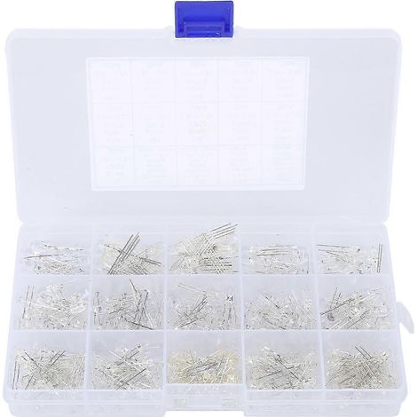 Packung mit 300 energiesparenden Mini-Watt-LEDs in Tropfenform mit runden Köpfen, ideal für Elektronik-Bastelprojekte, dekorative Beleuchtung und kreative Lichtgestaltung. (1/5)