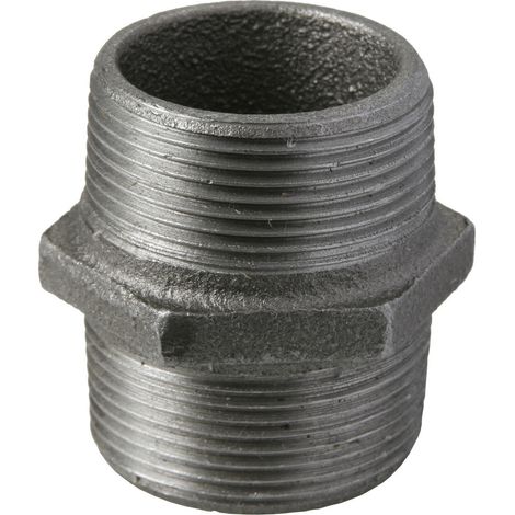 Raccord double en fonte malléable n° 280 noir 1 1/2"