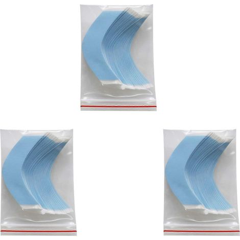 108 Stück extra starkes, doppelseitiges Klebeband für Haarverlängerungen, wasserfest, für Toupet/Spitzenperücken, CC-Form, hellblau (1/5)