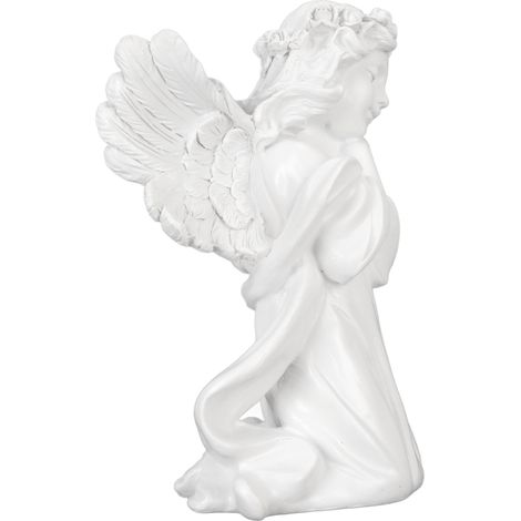 Figurine d'ange en résine blanche de style européen, représentant un ange en prière, le menton appuyé sur la main – une décoration de bureau pour un espace d'étude ou un bureau, et un cadeau idéal pou (1/5)