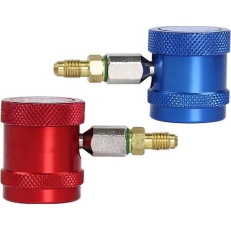 2x R1234YF KFZ Adaptateur Schnellkupplung Klimaanlage Hoch&Nieder Schnellwechsler (1/5)