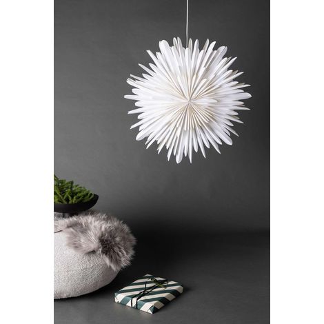 Sälen étoile de Noël avec lumière papier Ø80 cm suspension blanc. (1/4)