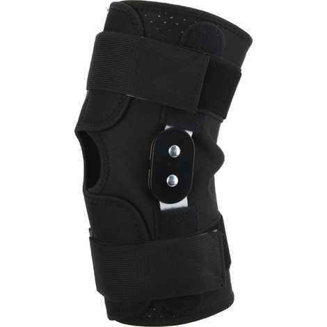 Attelle de genou articulée réglable, coussinets rotuliens avec sangle pour soulager la douleur au basketball, taille L (1/5)