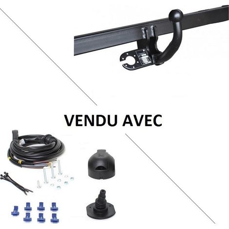 Attelage Mercedes Classe A (W168 01/98-09/04) Col de cygne + faisceau universel 7 broches (1/4)