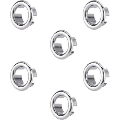 Anneau de trop-plein d'évier, 6 pièces anneau de trop-plein d'évier couvercle de trop-plein, anneau de trop-plein d'évier pour salle de bain, cuisine, évier