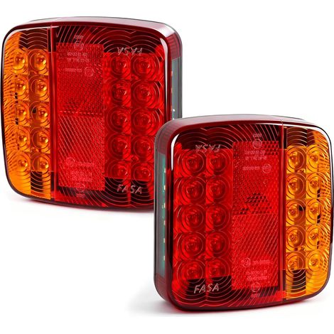 2 Feux Arrière Remorque LED 12V 24V IP67 Étanches Avec Stop Feu Arrière Clignotant Et Éclairage Plaque Pour Camion Caravane Fourgon Tracteur (1/5)
