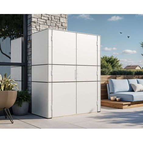 Armoire de jardin haute Bertilo HPL blanc 0,94m² (1/5)