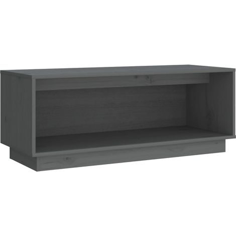 Mueble TV multimedia estantería para televisión buffet para televisión comedor salón dormitorio 90 x 35 x 35 cm madera maciza de pino gris 020026348