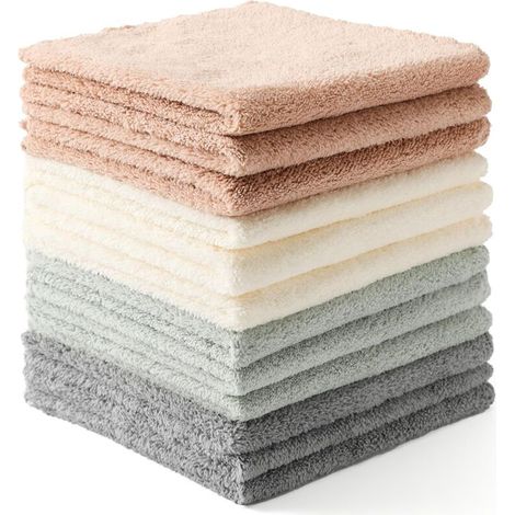 Chiffon Microfibre - 30 x 30 cm - Ultra Absorbant et Non Rayant - Pour Verre Écran Cuisine Voiture - Lot de 12 Pièces (1/5)