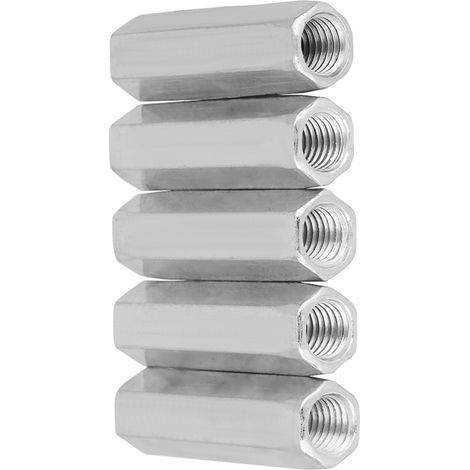 5 pièces écrous hexagonaux longs en acier galvanisé M10x40 fixations filetées pour électroménager mécanique (1/5)