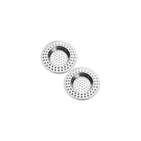 Set di 2 tappi di scarico per lavello da cucina in acciaio inox - Protezione standard - Per bagno, cucina, doccia (diametro esterno 7,5 cm, diametro interno 3,6 cm) - Crezuo