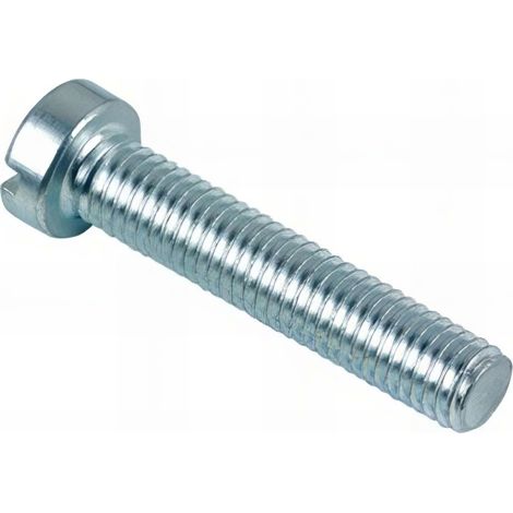 Vis métaux tête cylindrique Fendue 6 x 8 mm Zinguée - Boite de 200 pcs - Fixtout VMCF0600802B