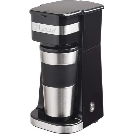 Kaffee Maschine 2 Tassen 420 ml Brüh Automat Edelstahl Becher Dauer Filter Bestron ACM112Z (1/5)