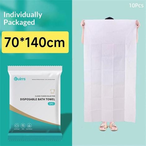 Filiyano-Lot de 5/10 serviettes de bain épaisses jetables, emballage individuel A6 (1/5)