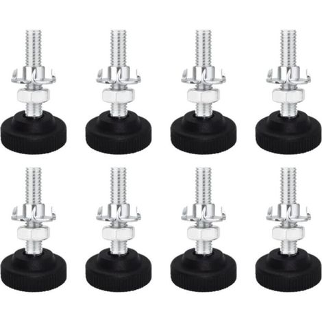 8-piece set of adjustable metal furniture feet, M8 x 50 mm. (1/5)