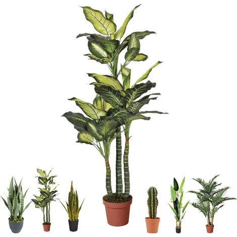 Plante Artificielle pied d'éléphant 150cm avec pot Plantes en plastique pour la décoration de jardin intérieur et extérieur (1/3)