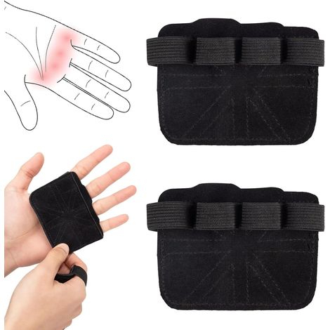 Lot de 2 Gants de préhension en cuir, Antidérapants, Protection paume, Pour haltérophilie et fitness (1/5)