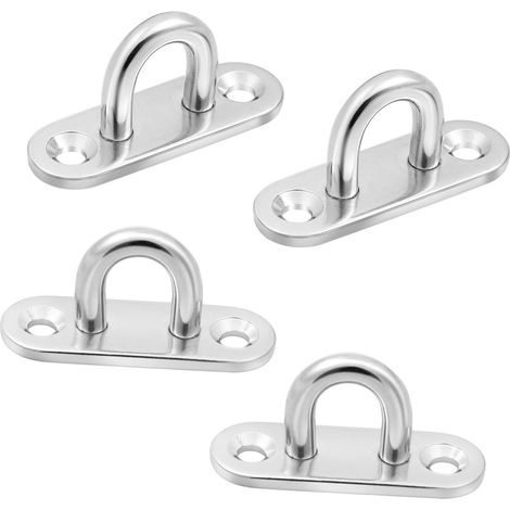 4 crochets plafond, inox, forme U, pour suspension et maison (1/5)