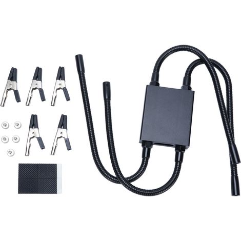 Outil de soudage à bras articulés avec pinces, bras flexibles multifonctionnels, base stable, support de circuit imprimé, idéal pour la fabrication de bijoux et la réparation électronique. (1/5)
