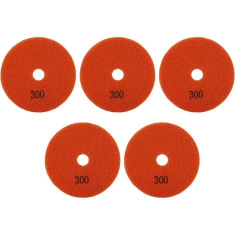 5-teiliges Set mit 4-Zoll-Diamant-Nasspolierpads, weichen Schleifscheiben für Marmor, Granit und Keramik, Körnung 300