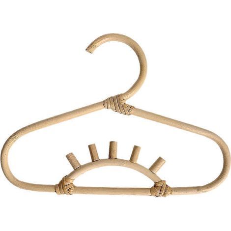 Kleiderbügel aus Rattan für Kinder, geeignet für Babykleidung, Hemden und Kleider. – 31,00 x 21,00 x 1,00 cm – Beige (1/4)