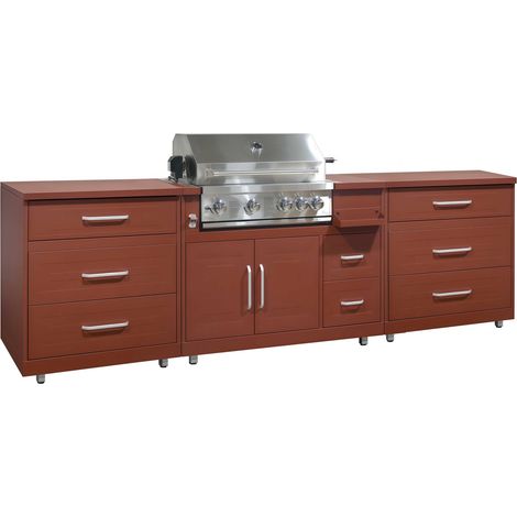 Cuisine d'extérieur 3 éléments avec barbecue brique