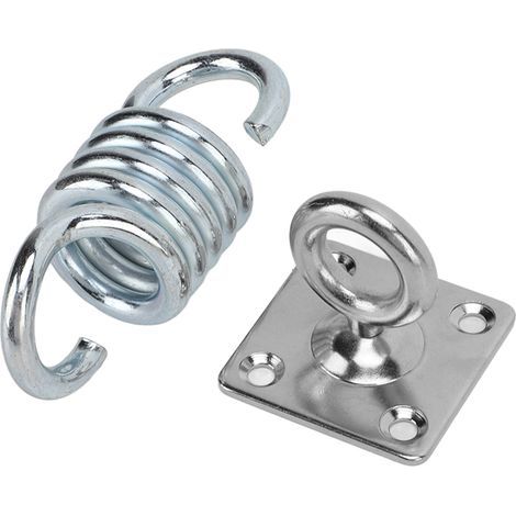 Edelstahl-Deckenbefestigungsset für Hängematten mit Aufhängehaken und -schlaufe. (1/5)