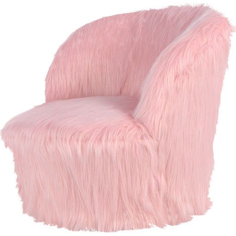 Poltroncina per bambini Nanny in ecopelliccia rosa pastello (1/3)