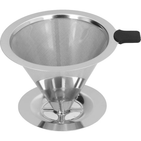 Wiederverwendbarer Kaffeefilter aus Edelstahl, Perkolationskegel für 2 bis 4 Tassen, langlebiges Küchenzubehör.