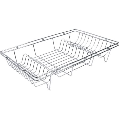 Equinox 517605 - Scolapiatti in acciaio inox cromato, 48 x 32 x 8 cm, in acciaio inox cromato, fino a 20 piatti