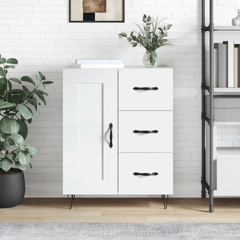 Sideboard High Gloss White 69.5x34x90 cm Engineered Wood vidaXL (1/5)