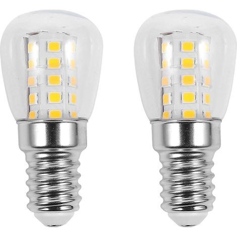2er-Pack E14 3W LED-Lampen für Kühlschränke (Maiskolbenfassung). – 5,00 x 2,80 x 2,80 cm – transparent (1/4)