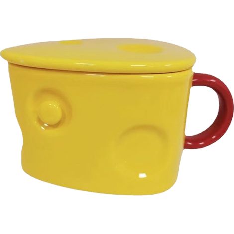 Tasse céramique forme fromage mignon multifonction tasse thé couvercle décoration maison cadeau (1/5)