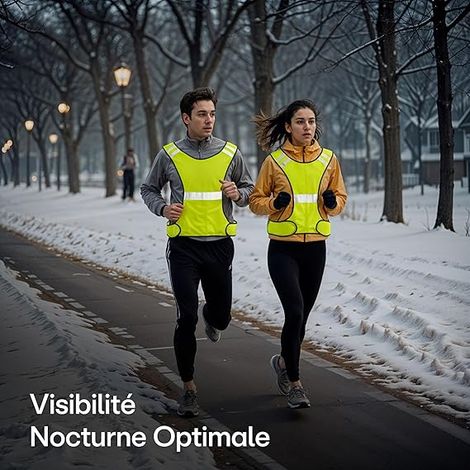 Gilet riflettente ad alta visibilità - Donna e uomo - Traspirante - Leggero - Giacca di sicurezza fluorescente per corsa, ciclismo (1/4)