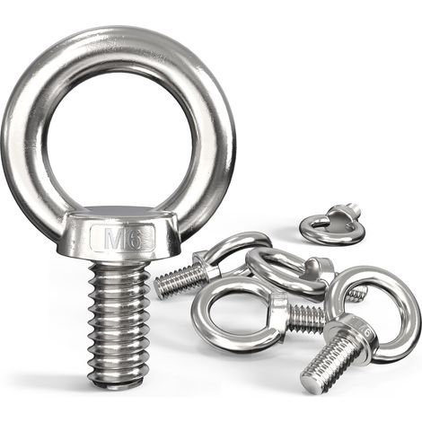 Lot de 6 vis à anneau M6 - Vis à œil en acier inoxydable 304 (1/5)