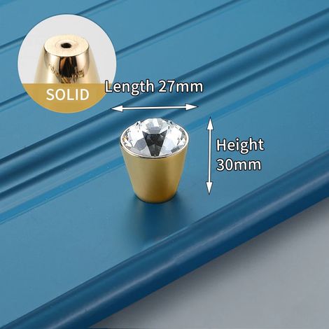 (Ensemble de 2 pièces) Boutons et poignées de meuble en cristal, adaptés aux boîtes à chaussures, aux portes d'armoire et aux tiroirs.